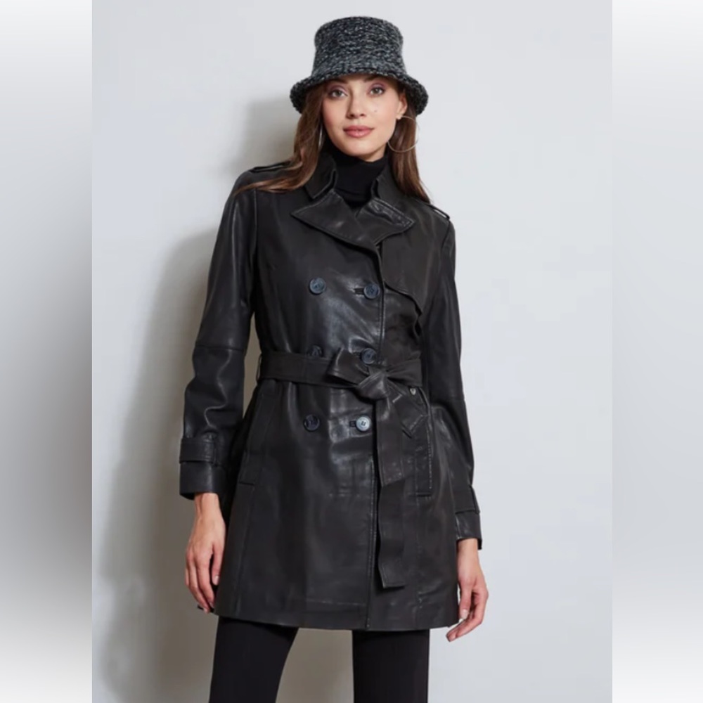 Elie Tahari Black Trench Coat